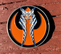 Ahsoka Tano Fulcrum 2 inch Challenge Coin, Antique silver