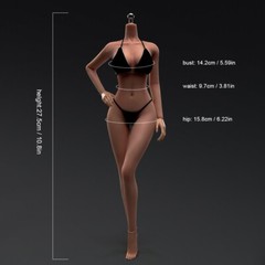 US ANT 1/6 Female Body Large Bust Makeup 12in Seamless Copper Suntan Figure Body