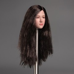USA 1/6 Female Asian Black Hair Beauty Girl Head Sculpt Model For 12″ TBL Figure