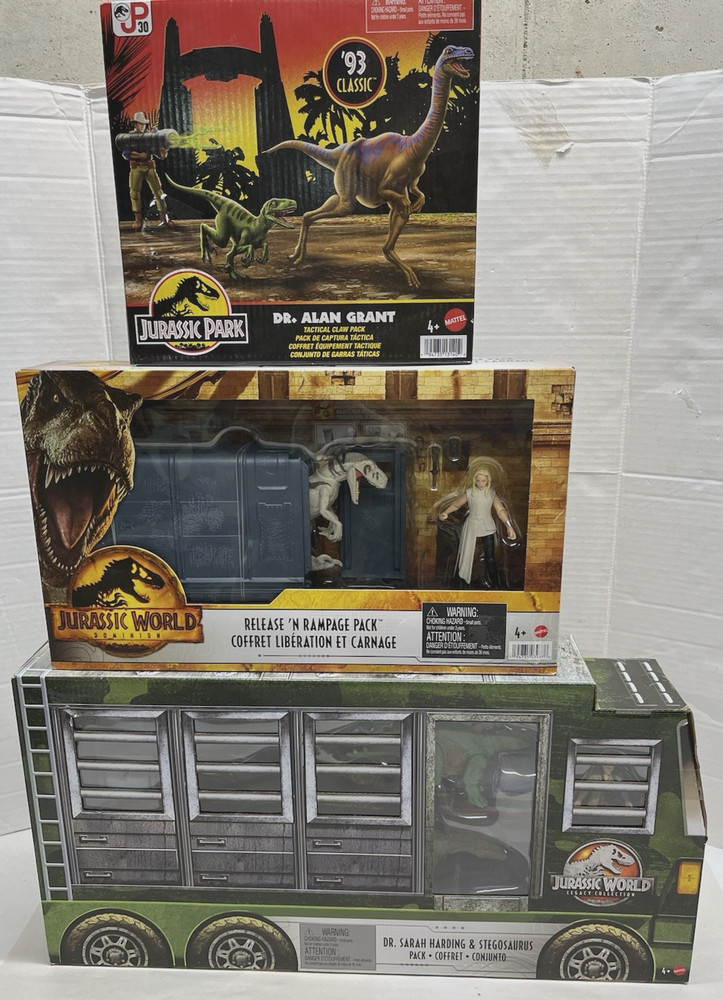 Jurassic World Park Lot SARAH HARDING STEGOSAUR RELEASE RAMPAGE RETRO 93 NEW SET