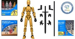 Fully Articulated Titan 13 Nova Action Figure – Stylish 3D Printed Golden Robot