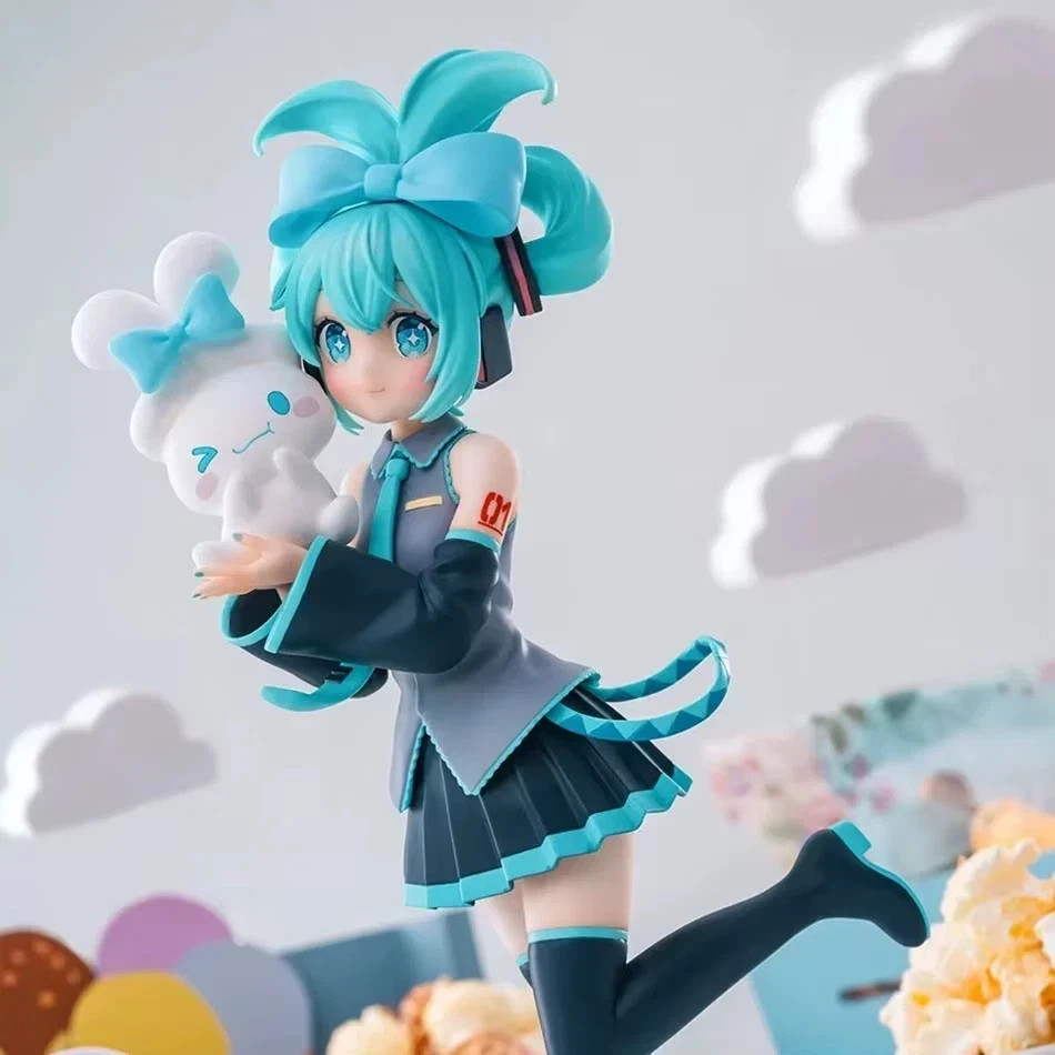 Hot 21CM Anime Hatsune Miku X Cinnamoroll Figure Anime Peripheral Collectible