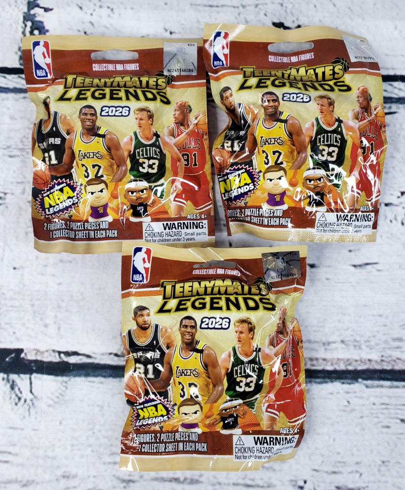 Teenymates Legends 2026 NBA Collectible Mini Figures New Unopened Pack Lot Of 3