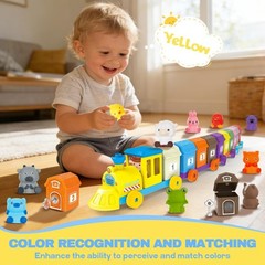 Farm Animals Train for Toddlers 1 2 3 4 5 Years Old, Counting, Matching, Sort…