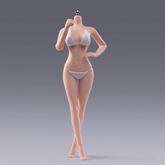USA 1/6 Female Large Bust Body Makeup Detail Pale Skin Seamless Soldier Figure