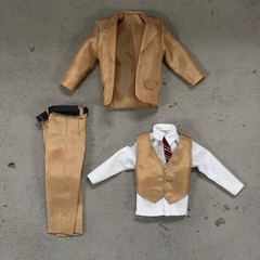 PB-CASSUP-TAN: 1/12 Tan Business Suit for 6″ muscular to medium body