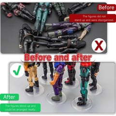36 Clear Round Display Stands for 3.75” Action Figures – 37.5mm Base, 3.6mm Peg