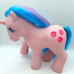 My Little Pony G1 Buttons Deflocked So Soft Unicorn Purple Vintage Hasbro MLP
