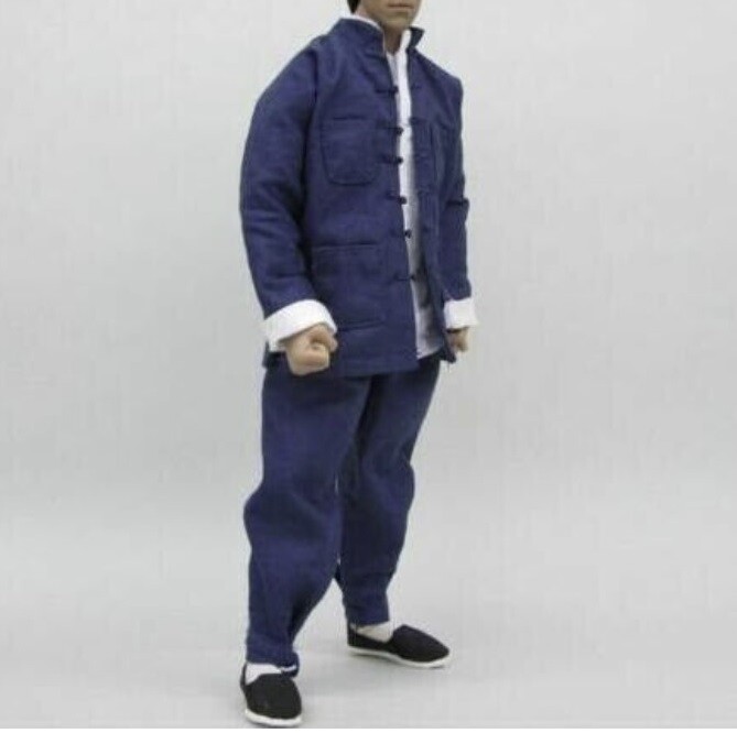 1/6 Long Sleeves Kung Fu Suit Set NAVY Color for 12” Action Figure hot toys