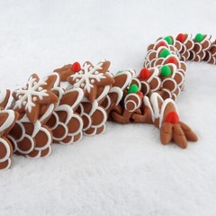 3D Printed Articulated Gingerbread Dragon – Holiday Decor – Multicolor!