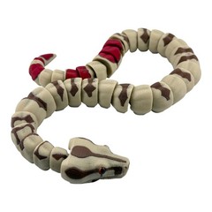 Fully Articulated Red-Tailed Boa Figurine – 28 Inch Flexi Snake, 3D Printed