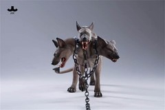 JXK 1/6 Fierce Hell Three-headed Dog Figure Animal Model Adult Xmas Gift Toys
