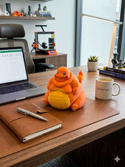 Chonky Charmander Figure – Matte Orange Fat Pokémon Statue Decor 4″