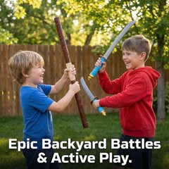 Ninja Toy Weapons Kids Role Play Set with 2 Katana Swords, 2 SAIS, 4 Shuriken an