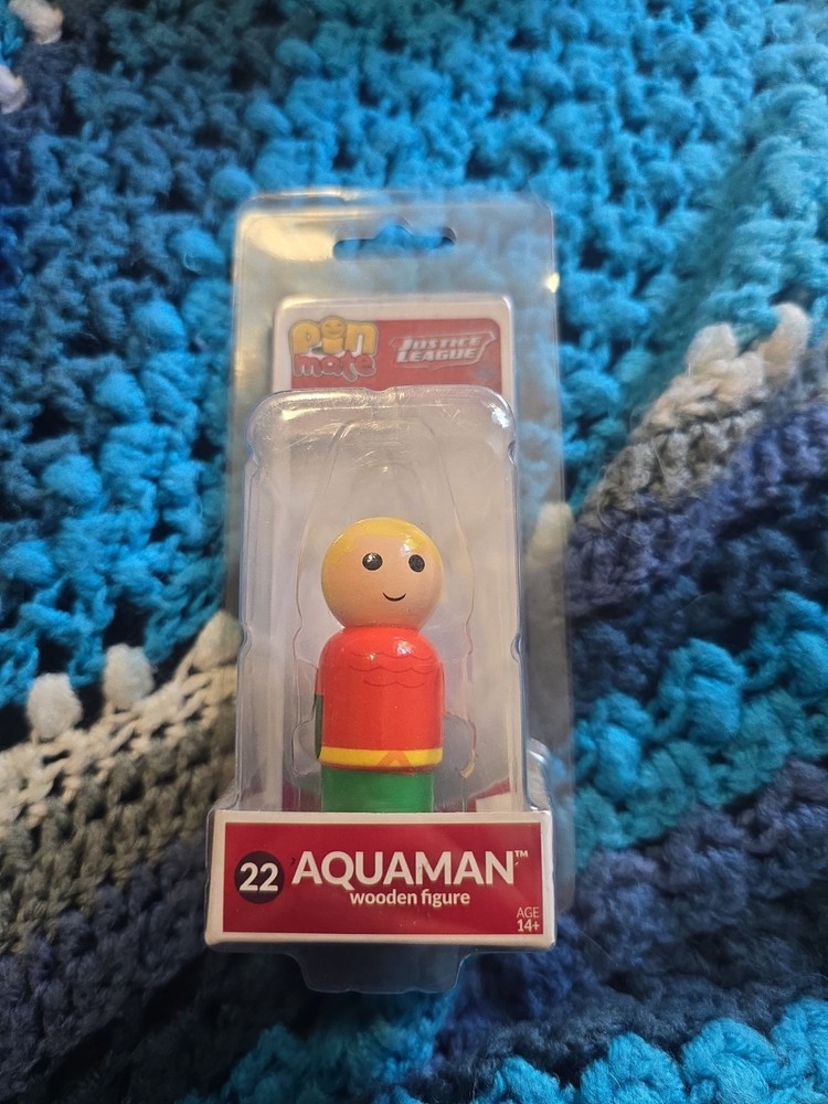 Pin Mates DC Aquaman 22 2″ Collectible Wooden Fig ’16 Justice League Comic COM41