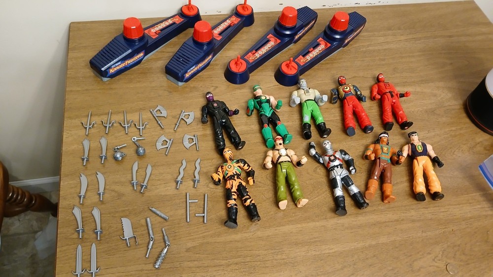 Electronic Karate Fighters Milton Bradley 10 Fighters 4 Controllers Weapons Lot