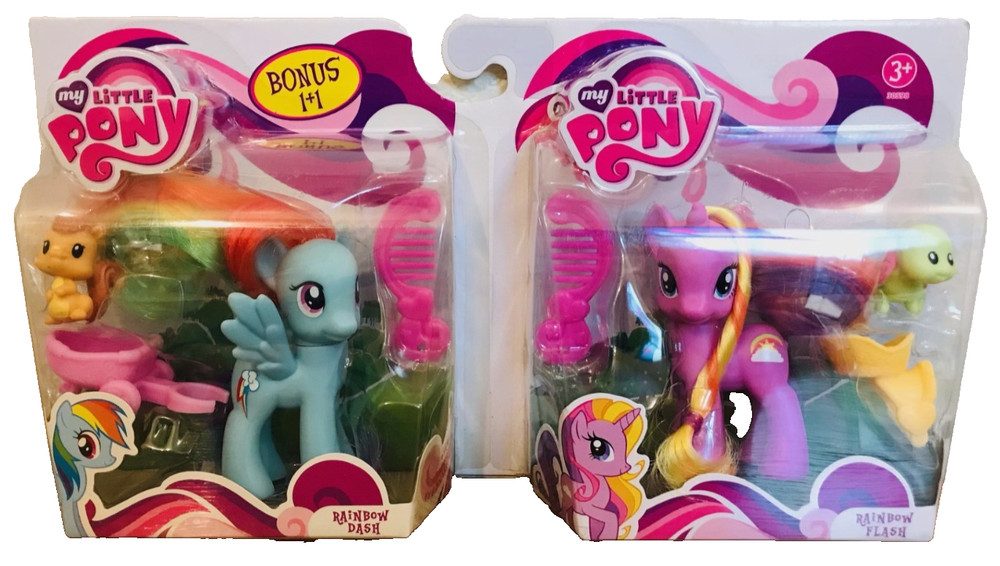 My Little Pony RAINBOW DASH & RAINBOW FLASH BONUS 1+1 PACK – G4, 3″, MIP, Rare