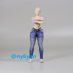 Romankey ANT 1/12 Female Blue Jeans Wide Leg Pants Flared Pants For 6″ Figure