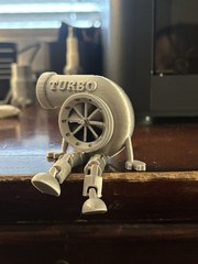 Turbo Buddy Gag Arms & Legs 3D Printed Articulated (Silver PLA)