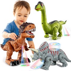 3 Pack Walking Dinosaur Toys for 3-5 5-7 Years Old, Simulated Tyrannosaurus B…