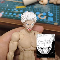 1/12 Jujutsu Kaisen Gojo Satoru Head Carving For 6″ Romankey VTOYS Figure Body