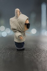 NO DOLL! Clothes for LABUBU Monsters Plush – Gray Hoodie with Denim Pants Outfit