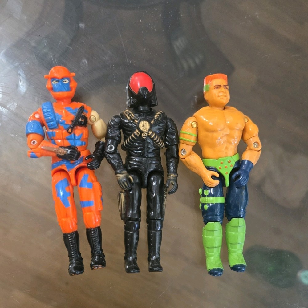 Vintage GI Joe Action Figures LOT OF 3Hasbro ARAH 3.75″ 1980’s 90’s tight joints