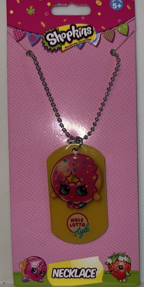 Shopkins Fashion Tag Necklace D’lish Donut NEW & RARE