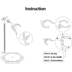 4PCS Adjustable Action Figure Display Holder Base Doll Model Support Stand USA
