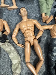 Lot of 6 Vtg 12” Army Military GI Joe Dolls Figures Soldiers With Clothes Guns