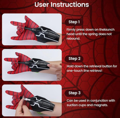 Spider Man Launcher Glove Cosplay Spider String Web Shooter Toys For Children US