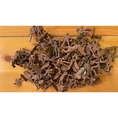 Greenbrier International Plastic Toy Soldiers Bulk Lot 106pc Tan Army Men 9.4oz