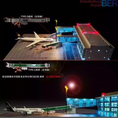 1/200 Airplane Airport Module Terminal Apron Model with Lighting Scene DIY Toy