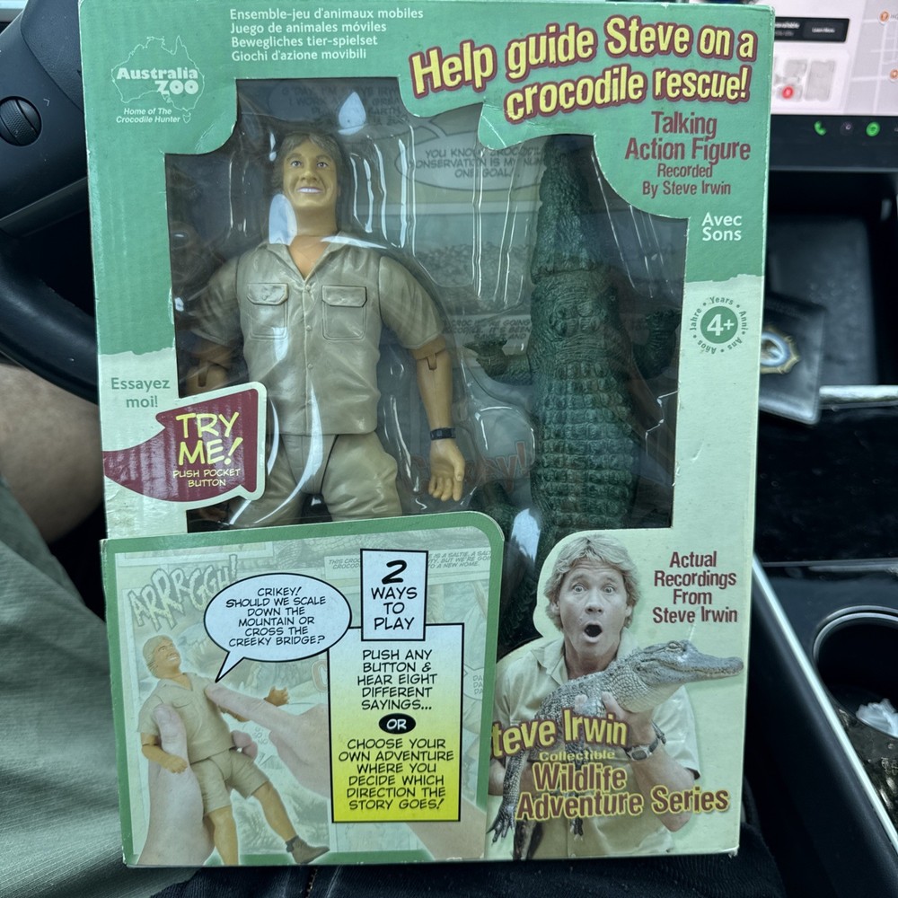 Steve Irwin Talking Action Figure 9″ Wildlife Adventure Crocodile Hunter NEW BOX