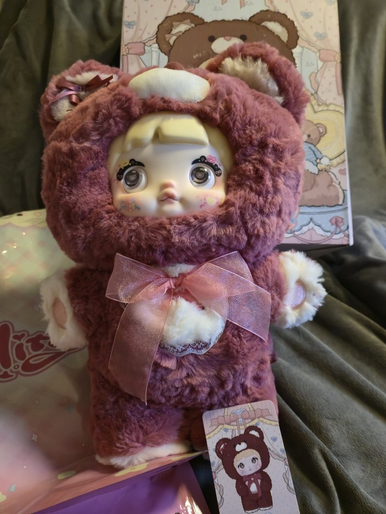 Nommi Dreams Big 400% Plush Bear Open Bag Weave Rose Pink Authentic Double Eyes