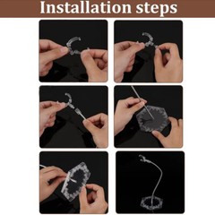 2PCS Action Figure Stand with Adjustable Metal Support Arm, Action Figure Clear