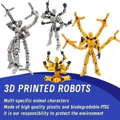 T13 3D Action Figure Set (Assembly Completed) 2 Pcs, 3D Printed Multi-Jointed, T