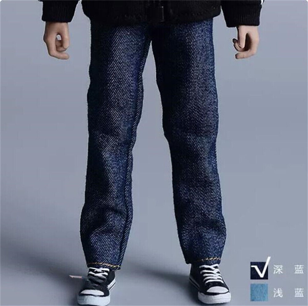 1:12 Scale Dark Blue Jeans Pants Trousers Clothes for 6″ Male Action Figure Toys