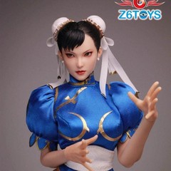 1/6 Chun Fighter Female Head Sculpt Movable Eyes For 12″ PHICEN Hot Toys Figure