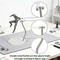 4PCS Clear Action Figure Stand Action Display Holder Metal Support Arm