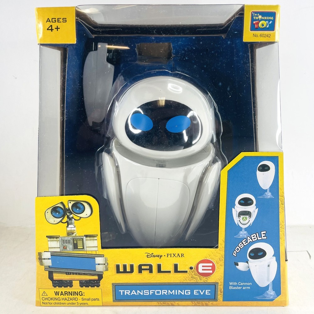 Disney Pixar Wall-E Thinkway Toys Transforming Eve Robot Figure – Open Box