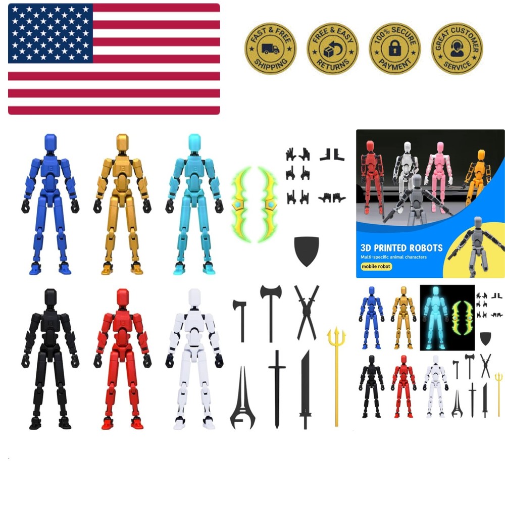 6 Pack Assembly Completed T13 3D Action Figure,Dummy Nova Titan Lucky 13 Acti…