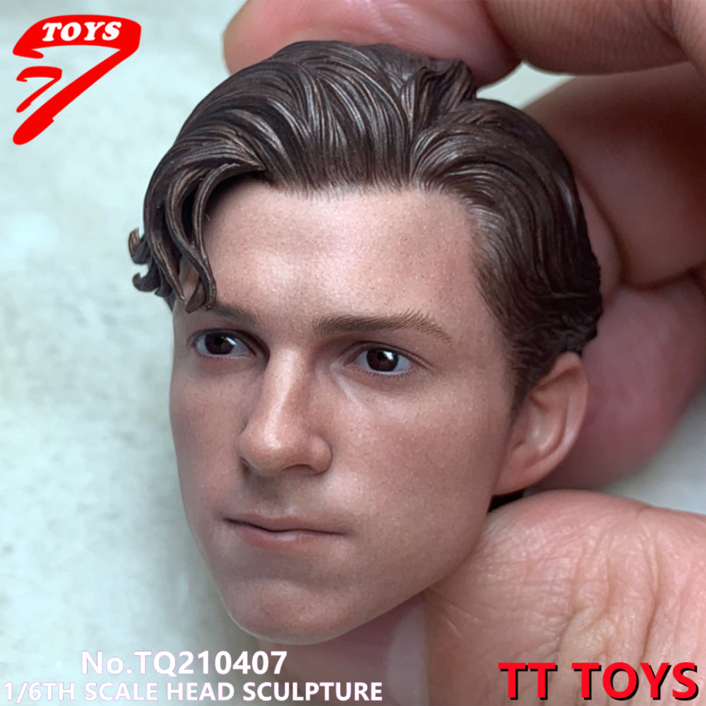 1/6 Male Spider-Man Tom Holland Head Sculpt Carved For 12″Action Figure Body
