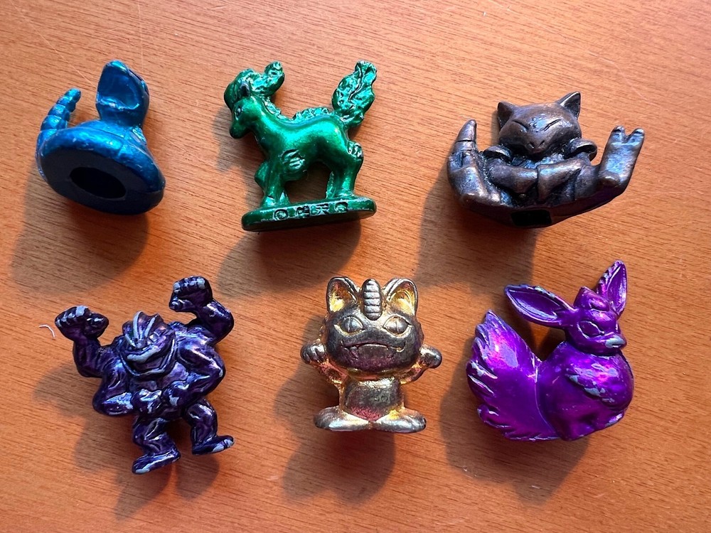 SET OF 6 METAL POKEMON! – Bought in Tokyo 25+ Years Ago! 3/4″ – 1″ Tall