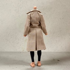 PB-FLTC-KAK: 1/12 Wired Khaki fabric Trench Coat for 6″ female body