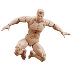Champagne Beige 1:12 EPIC HACKS Blank Male Action Figure 6″ Boss Fight