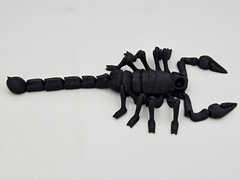 3D Printed Scorpion, Realistic Articulated & Flexible Joints, PLA, 9″, Black