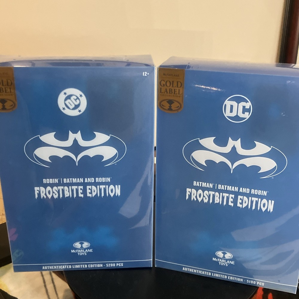 (Batman and Robin) Lot Frostbite Edition Gold Label McFarlane Figure Limited