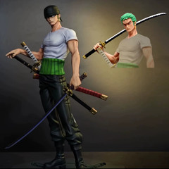 One Piece Zoro Figure – 25cm/9.84″ PVC Statue Collectible Model Toy Gift