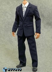 ZYTOYS 1/6 Male Blue Suit Shirt Tie Pants Clothes Set For 12″Figure Body Toys